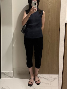 「LE17SEPTEMBRE（ル・セプテンバー）のアイテム（トップス、ブルー系）」を使った、𝘼𝙕𝙐𝙎𝘼さん（レディース・153cm）の夏コーディネート