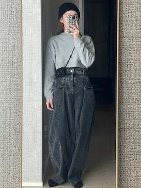 「ISABEL MARANT（イザベルマラン）のアイテム（パンツ）」を使った、𝘼𝙕𝙐𝙎𝘼さん（レディース・153cm）の冬コーディネート