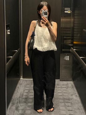 「H&M（エイチ・アンド・エム）のアイテム（パンツ）」を使った、𝘼𝙕𝙐𝙎𝘼さん（レディース・153cm）の夏コーディネート