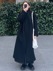 SIWEM（シウム）の「SUPER140S MELTON COAT（ノーカラーコート）」 - WEAR