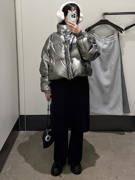 「アイテム（イヤーマフ）」を使った、𝘼𝙕𝙐𝙎𝘼さん（レディース・153cm）の冬コーディネート