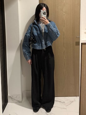 「H&M（エイチ・アンド・エム）のアイテム（パンツ）」を使った、𝘼𝙕𝙐𝙎𝘼さん（レディース・153cm）の春コーディネート