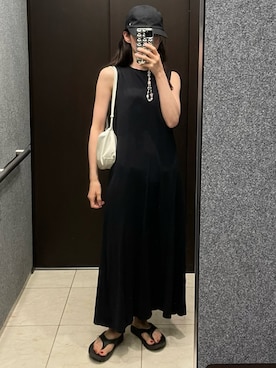 「UNIQLO（ユニクロ）のアイテム（ワンピース/ドレス）」を使った、𝘼𝙕𝙐𝙎𝘼さん（レディース・153cm）の夏コーディネート