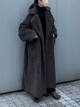 「BROWN」｜「アイテム（ブーツ）」を使った、𝘼𝙕𝙐𝙎𝘼さん（レディース・153cm）の冬コーディネート