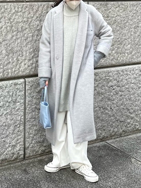 「gray」｜「アイテム（ジャケット/アウター）」を使った、𝘼𝙕𝙐𝙎𝘼さん（レディース・153cm）の冬コーディネート