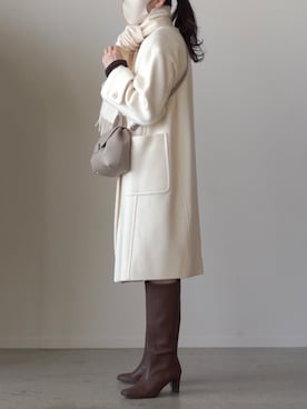 「BROWN」｜「アイテム（ブーツ）」を使った、𝘼𝙕𝙐𝙎𝘼さん（レディース・153cm）の冬コーディネート