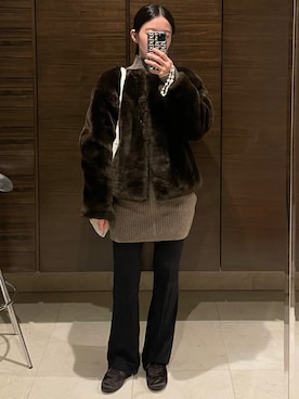 「H&M（エイチ・アンド・エム）のアイテム（ワンピース/ドレス）」を使った、𝘼𝙕𝙐𝙎𝘼さん（レディース・153cm）の冬コーディネート
