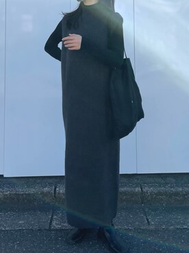 「gray」｜「アイテム（ワンピース/ドレス）」を使った、𝘼𝙕𝙐𝙎𝘼さん（レディース・153cm）の秋コーディネート