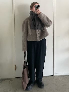 「SIWEM（シウム）のアイテム」を使った、𝘼𝙕𝙐𝙎𝘼さん（レディース・153cm）の冬コーディネート