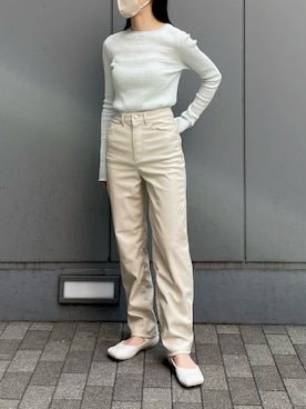 「blue」｜「アイテム（パンプス）」を使った、𝘼𝙕𝙐𝙎𝘼さん（レディース・153cm）の春コーディネート