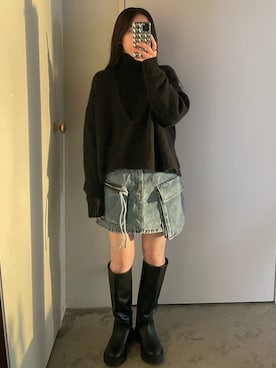 「SIWEM（シウム）のアイテム（リング）」を使った、𝘼𝙕𝙐𝙎𝘼さん（レディース・153cm）の秋コーディネート