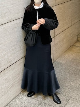 「skirt」｜「アイテム（ジャケット/アウター）」を使った、𝘼𝙕𝙐𝙎𝘼さん（レディース・153cm）の秋コーディネート