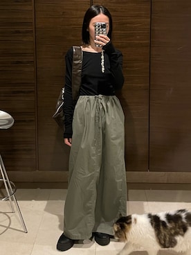 「BLACK BY MOUSSY（ブラックバイマウジー）のアイテム」を使った、𝘼𝙕𝙐𝙎𝘼さん（レディース・153cm）の秋コーディネート