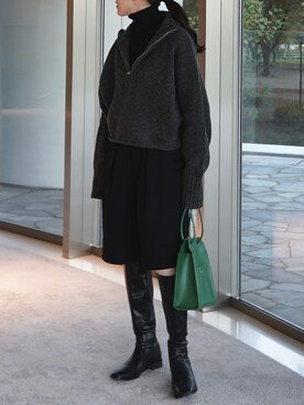 「longboots」｜𝘼𝙕𝙐𝙎𝘼さん（レディース・153cm）の秋コーディネート