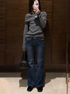 「H&M（エイチ・アンド・エム）のアイテム（パンツ）」を使った、𝘼𝙕𝙐𝙎𝘼さん（レディース・153cm）の冬コーディネート