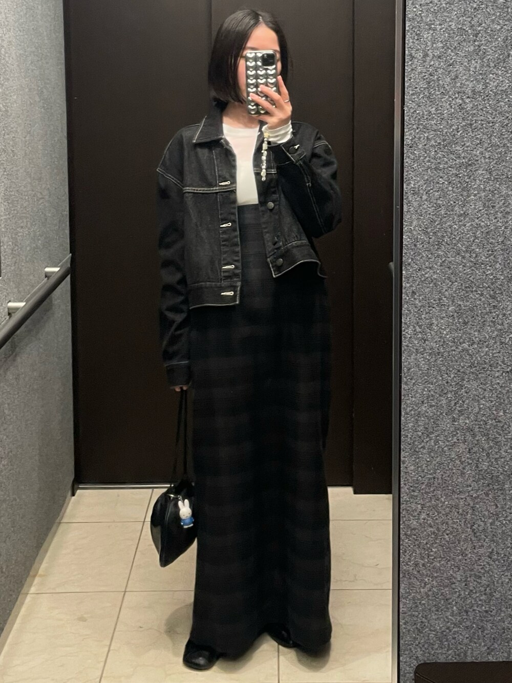 SIWEM（シウム）の「JACQUARD CHECK JUMPER SKIRT（スカート