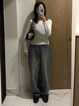 「moose'sのアイテム（トップス、ホワイト系）」を使った、𝘼𝙕𝙐𝙎𝘼さん（レディース・153cm）の夏コーディネート