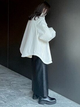 「skirt」｜「アイテム（ジャケット/アウター）」を使った、𝘼𝙕𝙐𝙎𝘼さん（レディース・153cm）の冬コーディネート