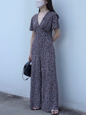 「MANGO（マンゴ）のアイテム（オールインワン・サロペット）」を使った、𝘼𝙕𝙐𝙎𝘼さん（レディース・153cm）の夏コーディネート