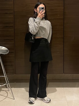 「H&M（エイチ・アンド・エム）のアイテム（パンツ）」を使った、𝘼𝙕𝙐𝙎𝘼さん（レディース・153cm）の秋コーディネート