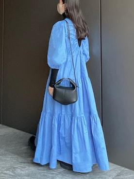 「blue」｜「アイテム（ワンピース/ドレス）」を使った、𝘼𝙕𝙐𝙎𝘼さん（レディース・153cm）の冬コーディネート