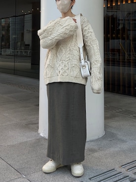 「AURALEE（オーラリー）のアイテム（バッグ）」を使った、𝘼𝙕𝙐𝙎𝘼さん（レディース・153cm）の冬コーディネート