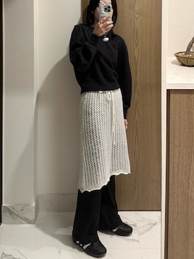 「adidas（アディダス）のテコンドー シューレース / Taekwondo Lace / アディダスオリジナルス adidas Originals（スニーカー、ブラック系）」を使った、𝘼𝙕𝙐𝙎𝘼さん（レディース・153cm）の春コーディネート