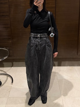 「アイテム（バッグ）」を使った、𝘼𝙕𝙐𝙎𝘼さん（レディース・153cm）の冬コーディネート