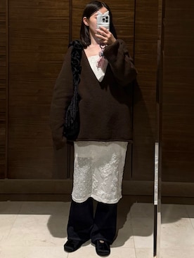 「アイテム（その他シューズ）」を使った、𝘼𝙕𝙐𝙎𝘼さん（レディース・153cm）の秋コーディネート