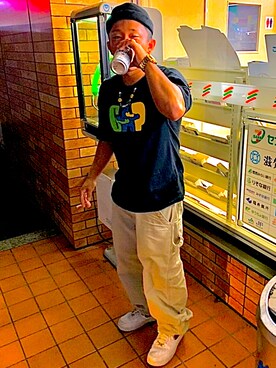 「GAP（ギャップ）のアイテム（Tシャツ/カットソー、ブラック系）」を使った、takuwear117さん（メンズ・153cm）の秋コーディネート