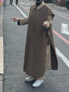 「LOWRYS FARM（ローリーズファーム）のアイテム（ステンカラーコート）」を使った、mif11さん（レディース・157cm）の春コーディネート