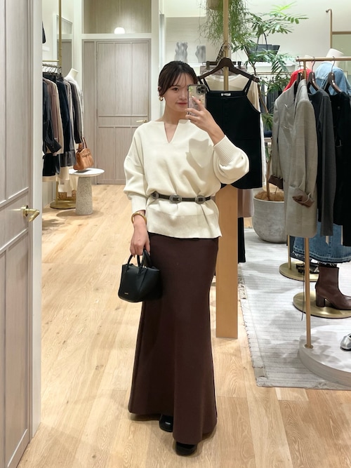 shirabe.s_コラボ】スウェットライクスキッパーニット（ニット