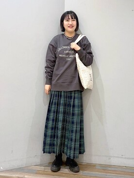 「LOWRYS FARM（ローリーズファーム）のチェーンネックレス　976398（ネックレス）」を使った、mnm_._._さん（レディース・163cm）の冬コーディネート
