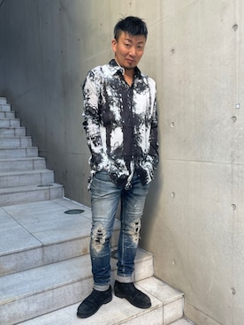「KMRii（ケムリ）のアイテム（トップス）」を使った、shigeさん（メンズ・168cm）の冬コーディネート