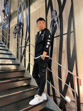 「2STAR（ツースター）のアイテム」を使った、shigeさん（メンズ・168cm）の夏コーディネート