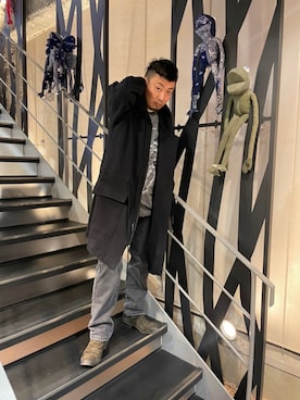 「ROYAL FLASH（ロイヤルフラッシュ）のアイテム（モッズコート）」を使った、shigeさん（メンズ・168cm）の春コーディネート