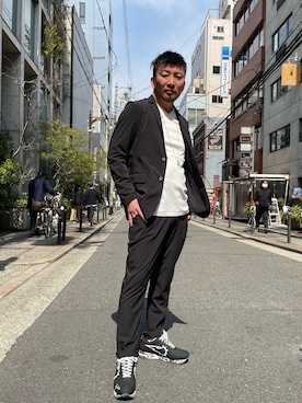 「1piu1uguale3 RELAX（ウノピュウノウグァーレトレリラックス）のアイテム（ジャケット/アウター）」を使った、shigeさん（メンズ・168cm）の春コーディネート