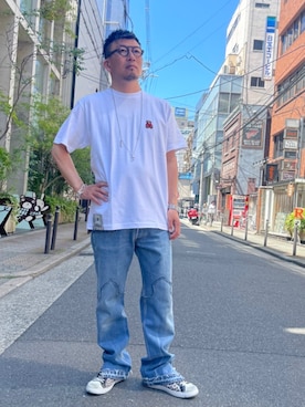 「2STAR（ツースター）のアイテム」を使った、shigeさん（メンズ・168cm）の夏コーディネート