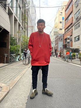 「ROYAL FLASH（ロイヤルフラッシュ）のアイテム（スウェット）」を使った、shigeさん（メンズ・168cm）の秋コーディネート