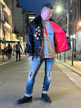 「STUD MUFFIN（スタッドマフィン）のアイテム（ジャケット/アウター）」を使った、shigeさん（メンズ・168cm）の秋コーディネート