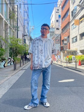 「2STAR（ツースター）のアイテム」を使った、shigeさん（メンズ・168cm）の夏コーディネート