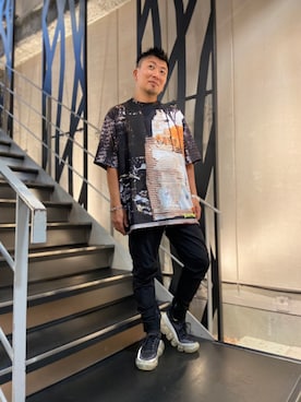 「1piu1uguale3 RELAX（ウノピュウノウグァーレトレリラックス）のアイテム（カーゴパンツ）」を使った、shigeさん（メンズ・168cm）の夏コーディネート