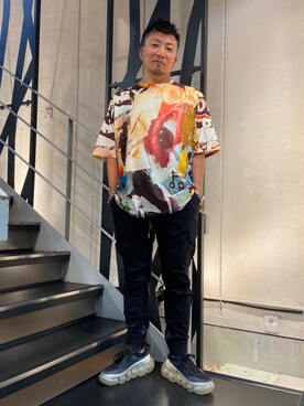 「1piu1uguale3 RELAX（ウノピュウノウグァーレトレリラックス）のアイテム（カーゴパンツ）」を使った、shigeさん（メンズ・168cm）の夏コーディネート