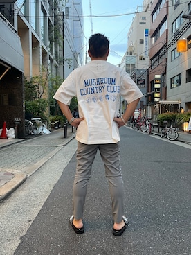 「1piu1uguale3 RELAX（ウノピュウノウグァーレトレリラックス）のアイテム（サンダル）」を使った、shigeさん（メンズ・168cm）の夏コーディネート