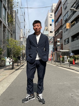 「1piu1uguale3 RELAX（ウノピュウノウグァーレトレリラックス）のアイテム（ジャケット/アウター）」を使った、shigeさん（メンズ・168cm）の春コーディネート