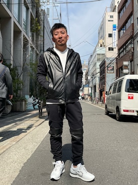 「スウェットパーカー」｜「アイテム（ブルゾン）」を使った、shigeさん（メンズ・168cm）の春コーディネート