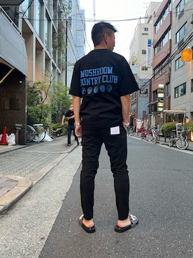 「1piu1uguale3 RELAX（ウノピュウノウグァーレトレリラックス）のアイテム（サンダル）」を使った、shigeさん（メンズ・168cm）の夏コーディネート