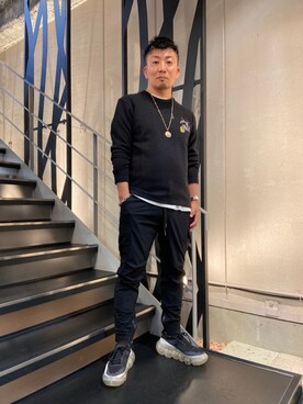 「1piu1uguale3 RELAX（ウノピュウノウグァーレトレリラックス）のアイテム（カーゴパンツ）」を使った、shigeさん（メンズ・168cm）の夏コーディネート