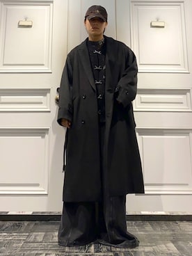 「コート」｜「アイテム（スウェットパンツ）」を使った、issin0006さん（メンズ・175cm）の秋コーディネート