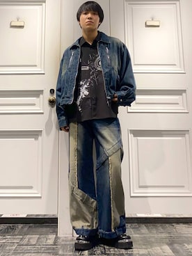 「HARE（ハレ）のアイテム（デニムジャケット）」を使った、issin0006さん（メンズ・175cm）の秋コーディネート